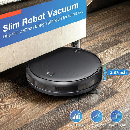 Robot Vacuum and Mop Combo, 2 in 1 Robotic Vacuum Cleaner with Schedule, App/Alexa/Voice Control, Slim 2.87", Self-Charging, Strong Suction & Long Runtime, Ideal for Hard Floor, Pet Hair, Carpet