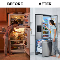 22.4 Cu. Ft. 3-Door French Door Refrigerator with Water Dispenser and Ice Maker in Stainless Steel, Counter Depth — Before & After