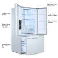 22.4 Cu. Ft. 3-Door French Door Refrigerator with Water Dispenser and Ice Maker in Stainless Steel, Counter Depth — How It Works