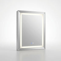 24 In. W X 30 In. H Rectangular Aluminum Light Medicine Cabinet with Mirror, Defogging, Mounted Recessed or Surface — Studio Shot