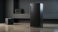 28 In. 14 Cu. Ft. 110V Frost Free Upright Freezer Refrigerator Convertible E-Star Garage Ready in Black — Lifestyle