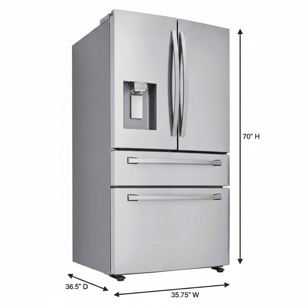 28 Cu. Ft. 4-Door French Door Smart Refrigerator with Flexzone Drawer, Stainless Steel, RF28R7201SR/AA