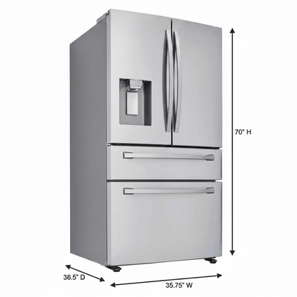 28 Cu. Ft. 4-Door French Door Smart Refrigerator with Flexzone Drawer, Stainless Steel, RF28R7201SR/AA