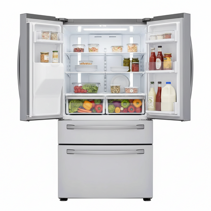 28 Cu. Ft. 4-Door French Door Smart Refrigerator with Flexzone Drawer, Stainless Steel, RF28R7201SR/AA