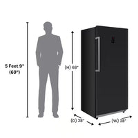 28 In. 14 Cu. Ft. 110V Frost Free Upright Freezer Refrigerator Convertible E-Star Garage Ready in Black