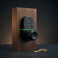 Smart Door Lock with Handle Fingerprint Electronic Knob for Front Keypad Door Lock with Handle ,Quick Installation — Studio Shot