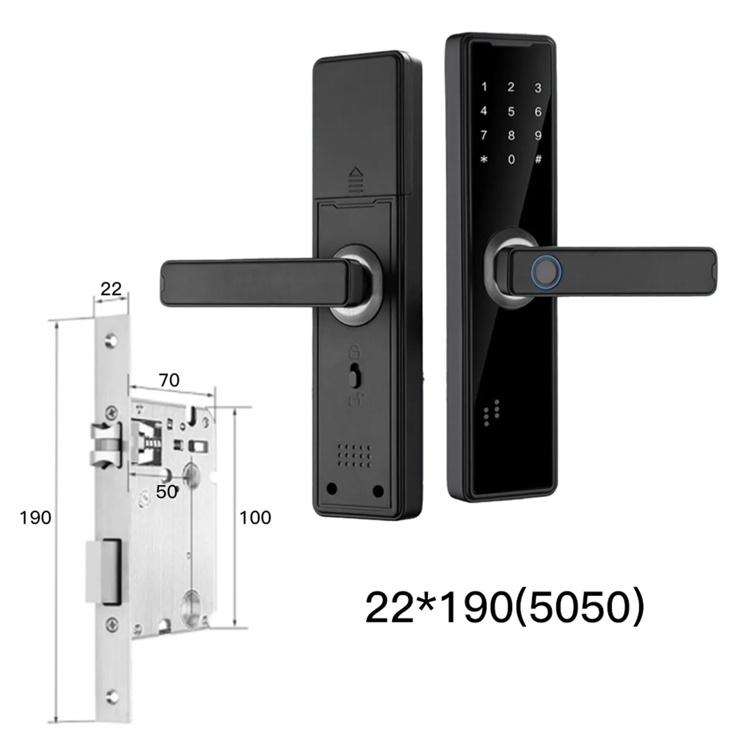 Smart Door Lock Biometric Fingerprint Remote Unlocking Keyless Card Password Lock Electronic Door Lock